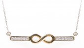 14K two-tone diamond infinity