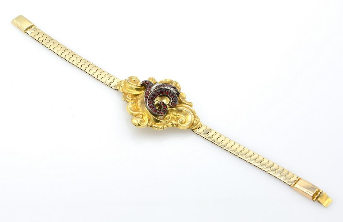14K VICTORIAN GARNET & PEARL