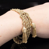 14K VICTORIAN LADIES TASSEL BR