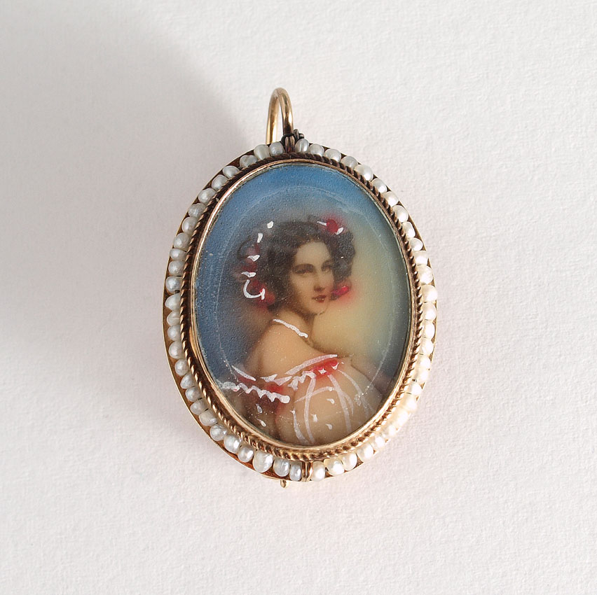 14K VICTORIAN PORTRAIT PIN: 14K