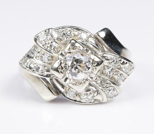 14K VINTAGE DIAMOND RIBBON
