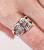 14K WG 0.88CTW DIAMOND RING, S