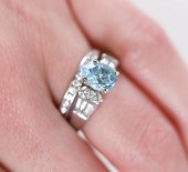 14K WG 1 CT TOPAZ & 1.3CTW DIA