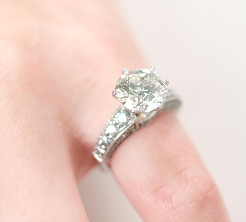 14K WG 3CT K-L SI NATURAL DIAMOND