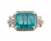 14K WG 4.86CT EMERALD & DIAMON