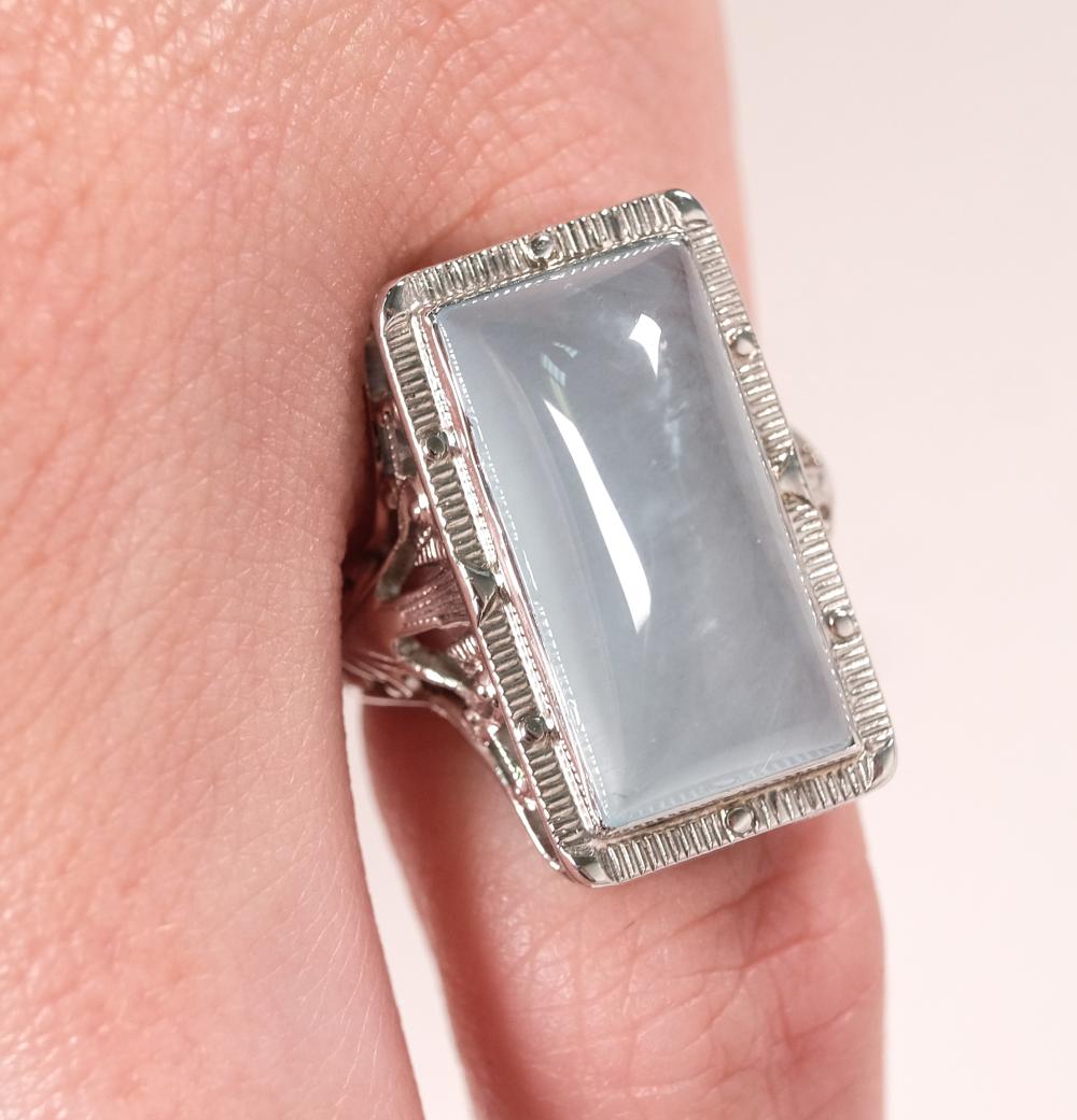 14K WG 8.33CT AQUAMARINE FILIGREE