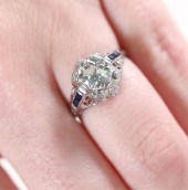 14K WG ART DECO 1.04CT DIAMOND