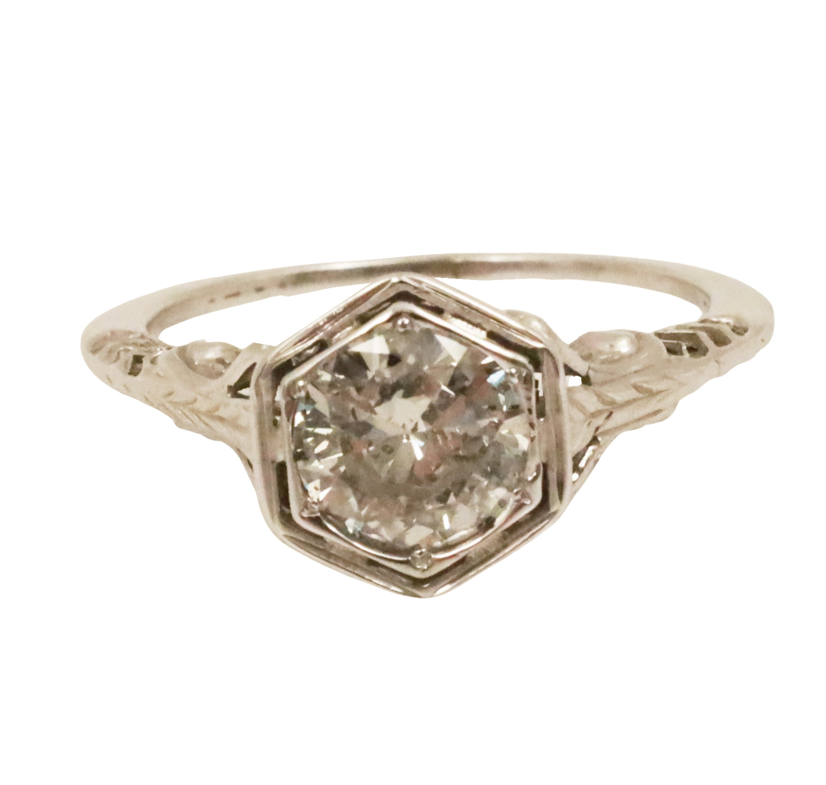 14K WG BRILLIANT CUT DIAMOND RING
