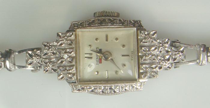 14K WG & diamond 17j Benrus