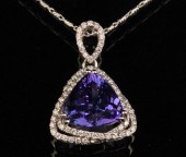 14K WG DIAMOND AND TANZANITE N