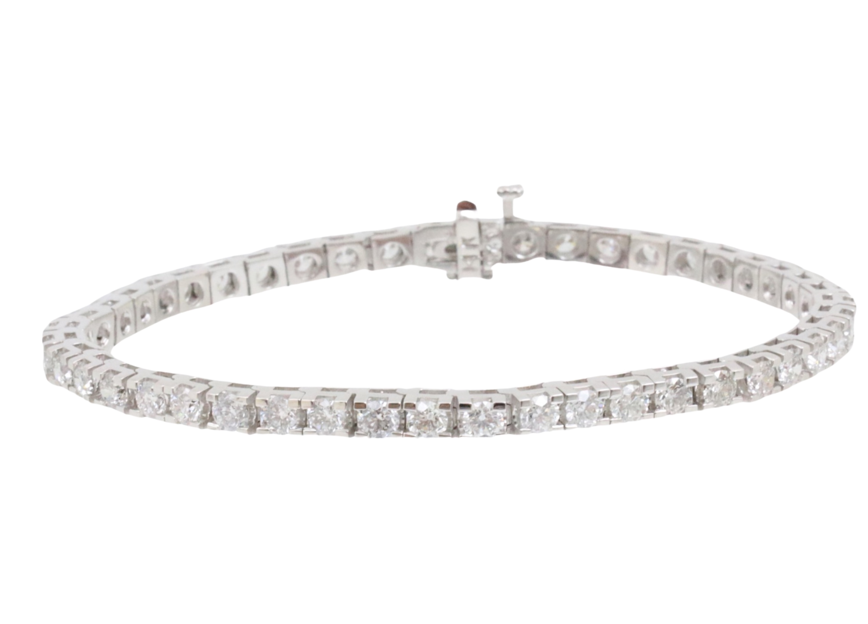 14K WG DIAMOND BRACELET;  6.37
