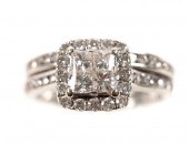 14K WG DUAL BAND DIAMOND RING,