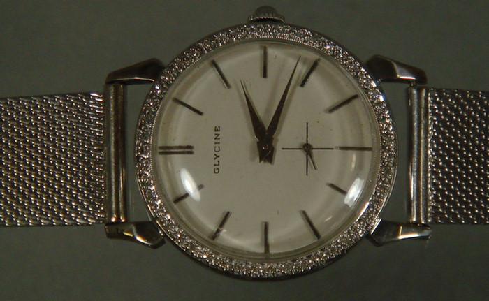 14K WG Glycine man's wristwatch &