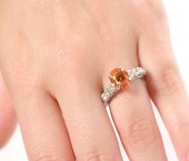 14K WG ORANGE SPESSARTITE GARN