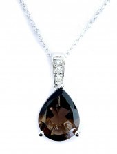 14K WG SMOKEY TOPAZ & DIAMOND