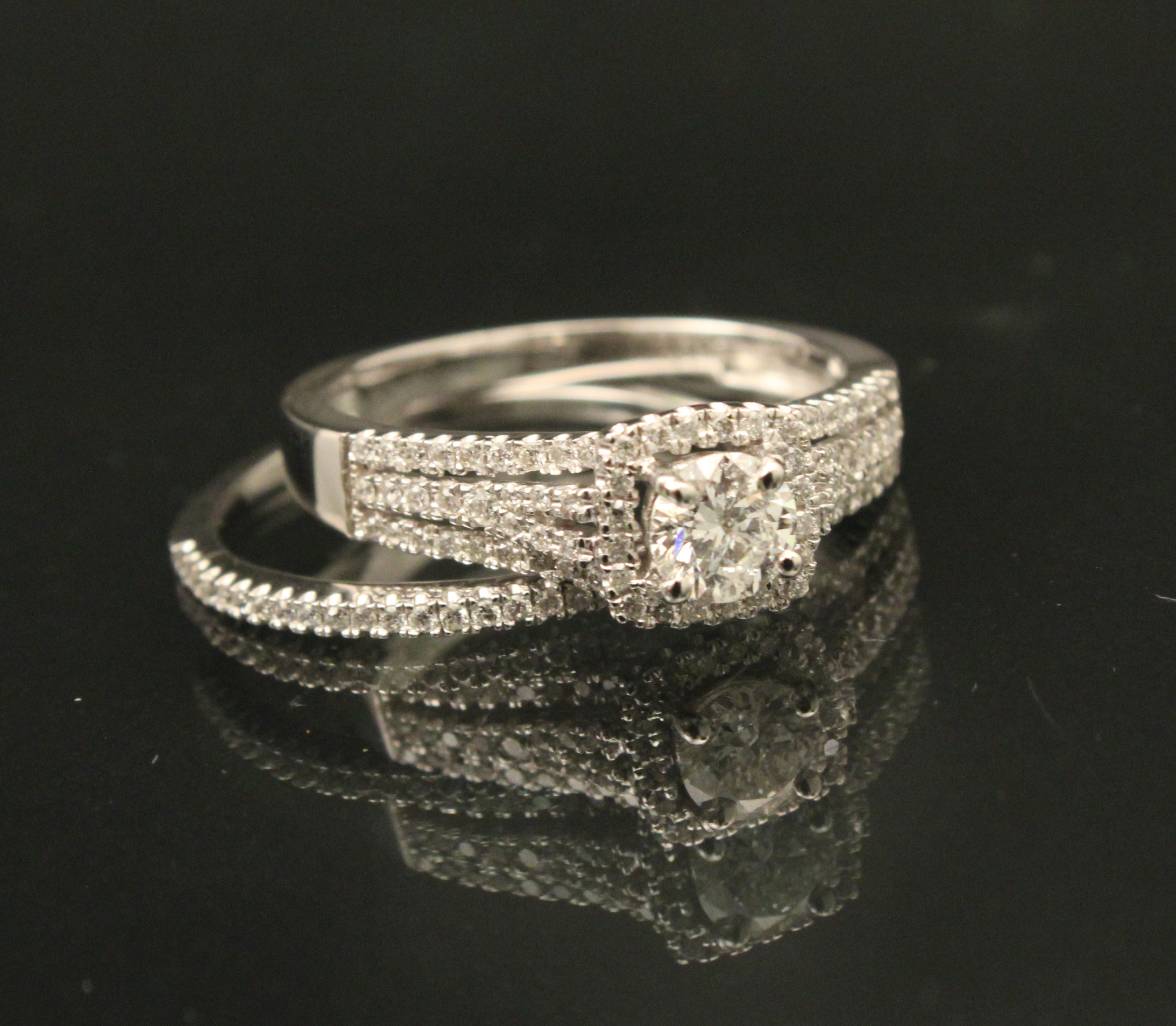 14K WG TWO PIECE DIAMOND BRIDAL SET