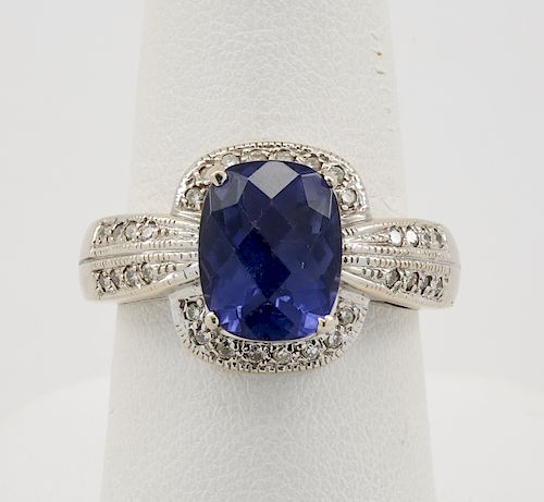 14K WHITE GOLD, 2.0CT IOLITE &