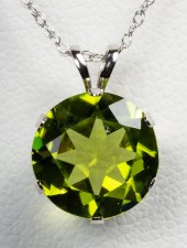 14K WHITE GOLD 3.50CT. PERIDOT
