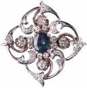 14K WHITE GOLD ALEXANDRITE AND