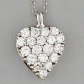 14K WHITE GOLD AND DIAMOND HEA