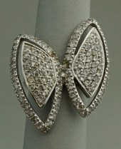14K WHITE GOLD AND DIAMOND BUT