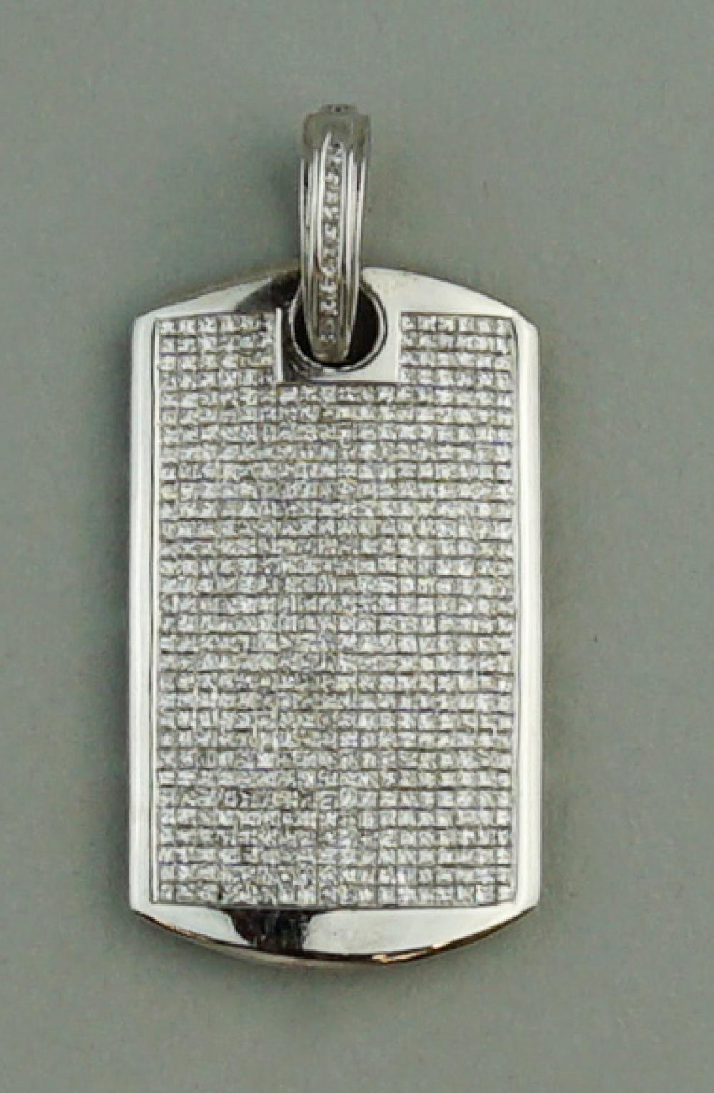 14K WHITE GOLD AND DIAMOND PAVE DOG