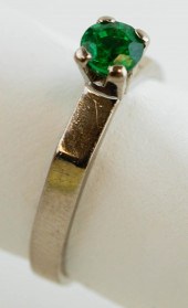 14K WHITE GOLD AND TSAVORITE G