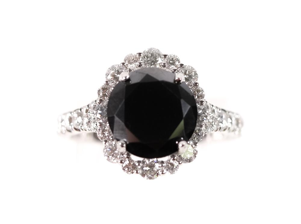 14K WHITE GOLD BLACK & WHITE