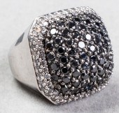 14K WHITE GOLD, BLACK & WHITE