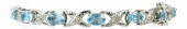 14K WHITE GOLD BLUE TOPAZ AND