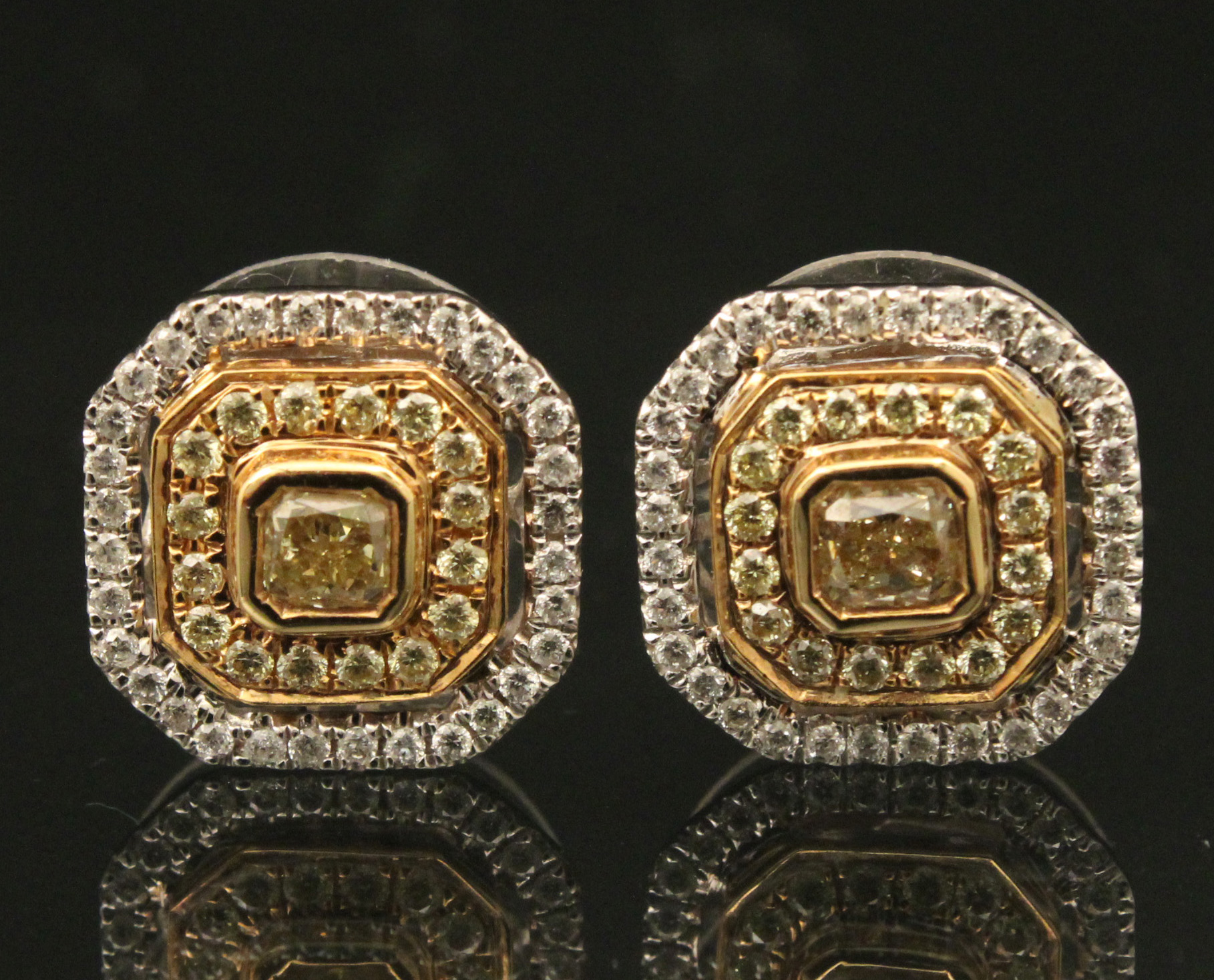 14K WHITE GOLD CANARY AND WHITE 