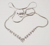 14K WHITE GOLD CHEVRON DIAMOND