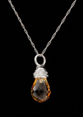 14K WHITE GOLD CITRINE BRIOLET
