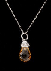 14K WHITE GOLD CITRINE DROP PE