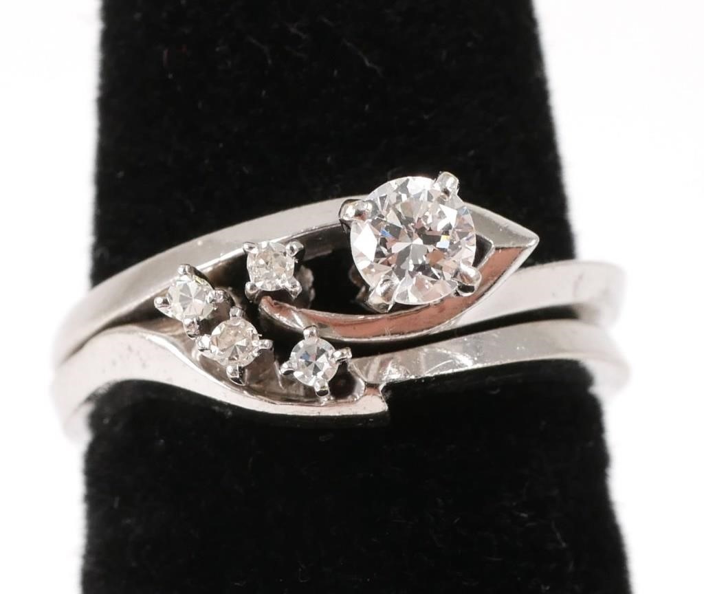 14K WHITE GOLD & DIAMOND WEDDING