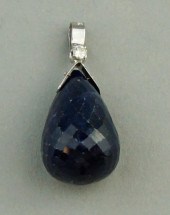 14K WHITE GOLD DIAMOND AND SAP