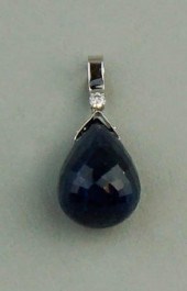 14K WHITE GOLD DIAMOND AND SAP