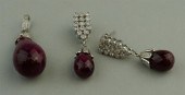 14K WHITE GOLD DIAMOND AND RUB