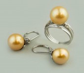 14K WHITE GOLD DIAMOND AND GOL