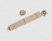 14K WHITE GOLD, DIAMOND, AND P
