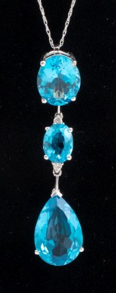 14K WHITE GOLD DIAMOND BLUE TO