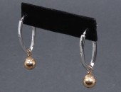 14K WHITE GOLD DIAMOND HOOP EA