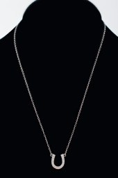 14K WHITE GOLD DIAMOND HORSESH