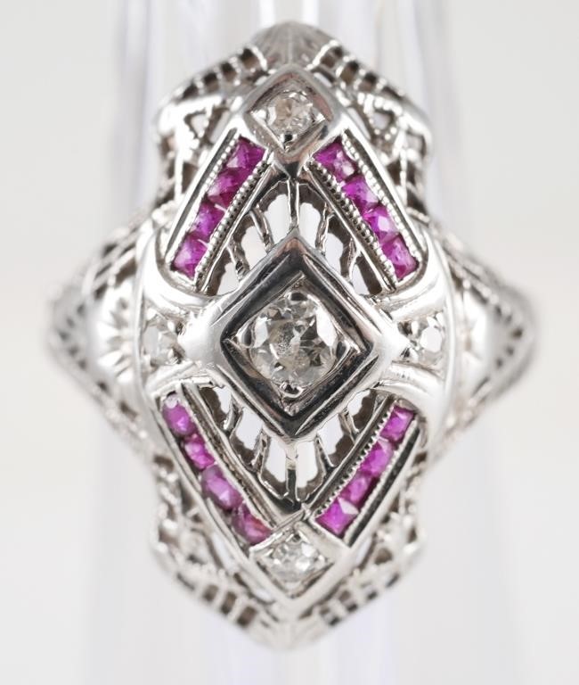 14K WHITE GOLD EDWARDIAN DIAMOND