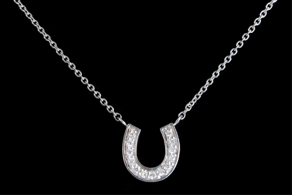 14K WHITE GOLD HORSESHOE DIAMOND