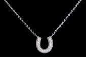 14K WHITE GOLD HORSESHOE DIAMO