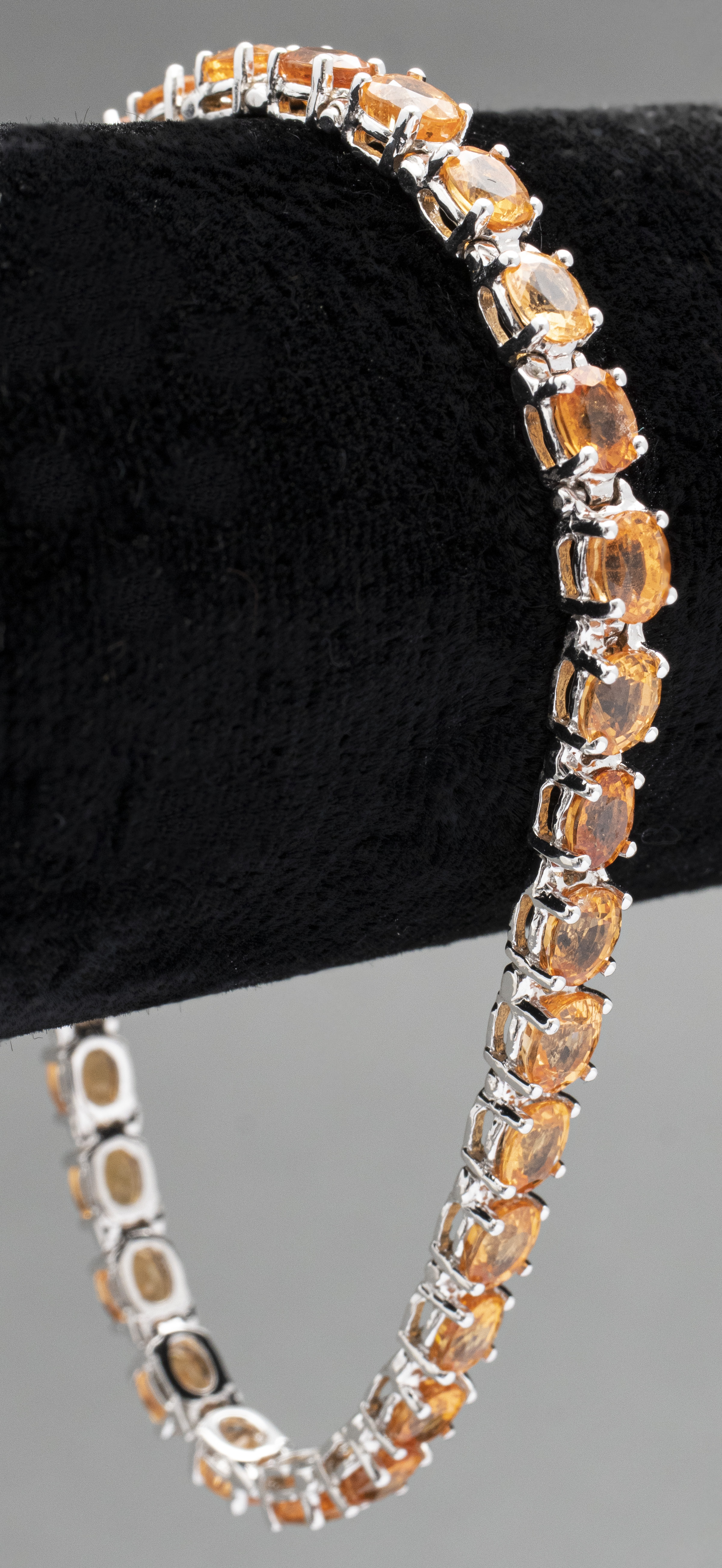 14K WHITE GOLD & MANDARIN GARNET