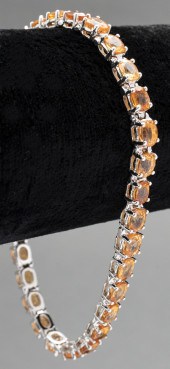 14K WHITE GOLD & MANDARIN GARN
