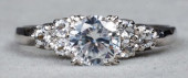 14K WHITE GOLD MOISSANITE &AMP