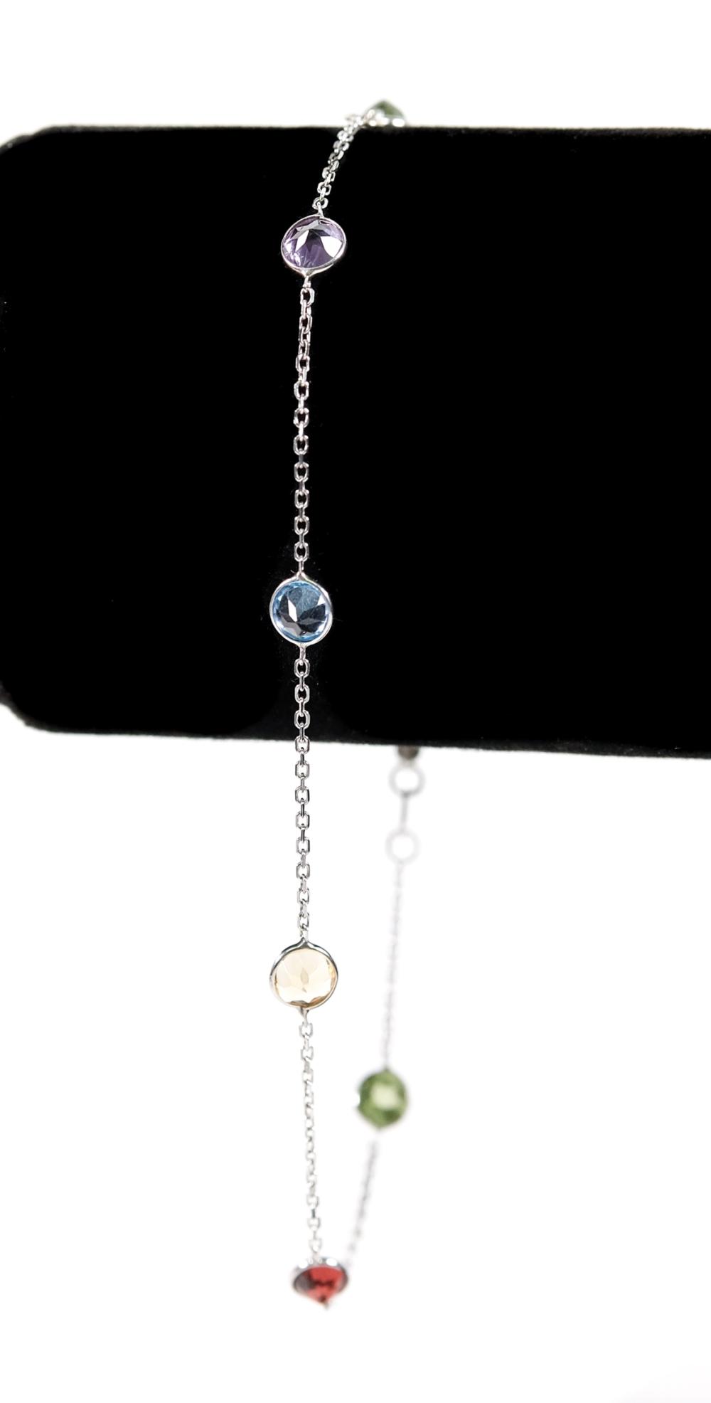 14K WHITE GOLD MULTI GEMSTONE